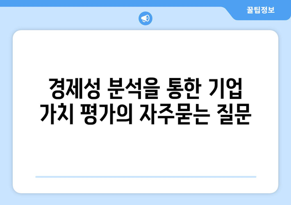 경제성 분석을 통한 기업 가치 평가